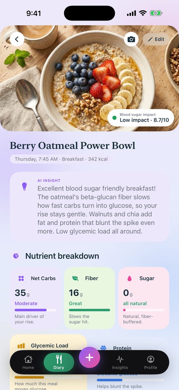 AI explains why a meal moves your glucose